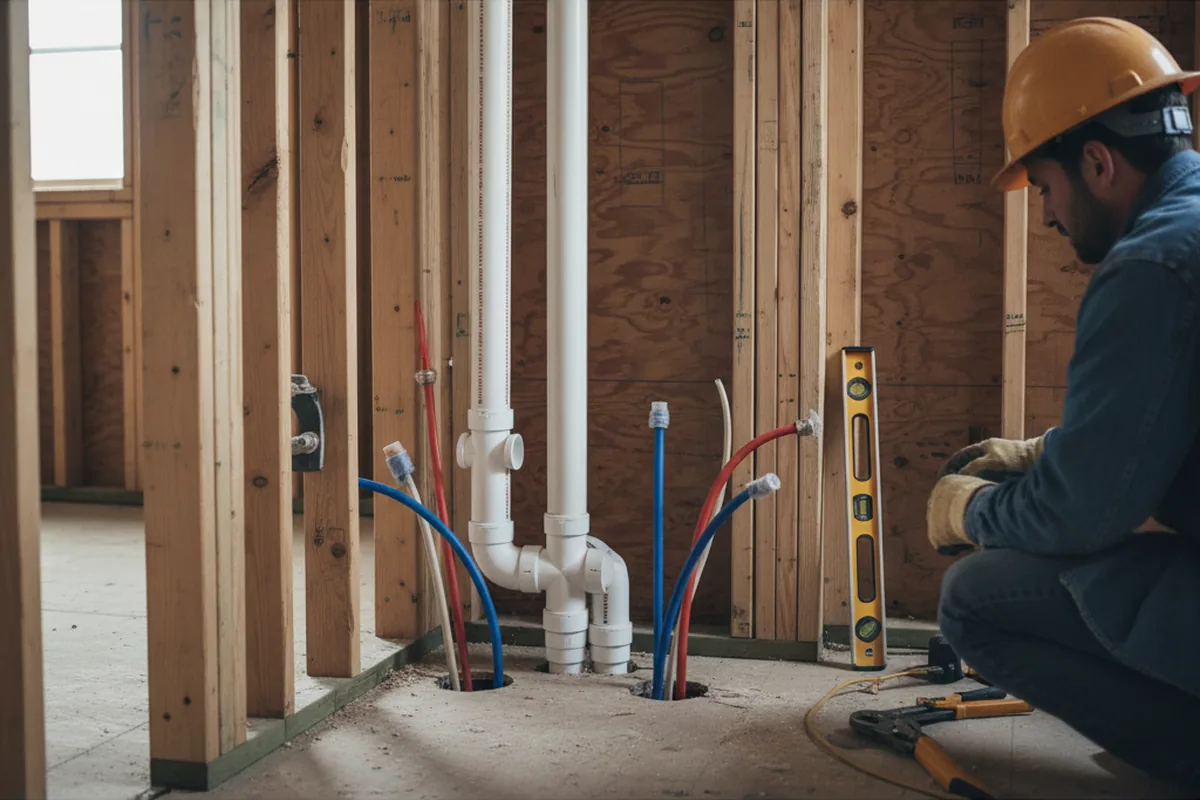 Drain and supply rough-in during Toilet Repair and Installation in Lake Village